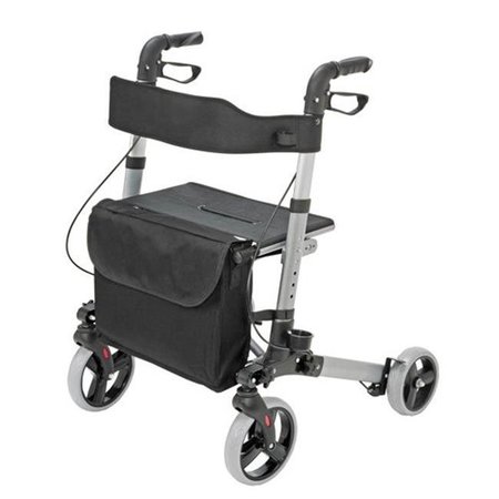 MABIS MABIS 501-5012-4100 HealthSmart Gateway Aluminum Rollator Titanium ;Brown Box 501-5012-4100